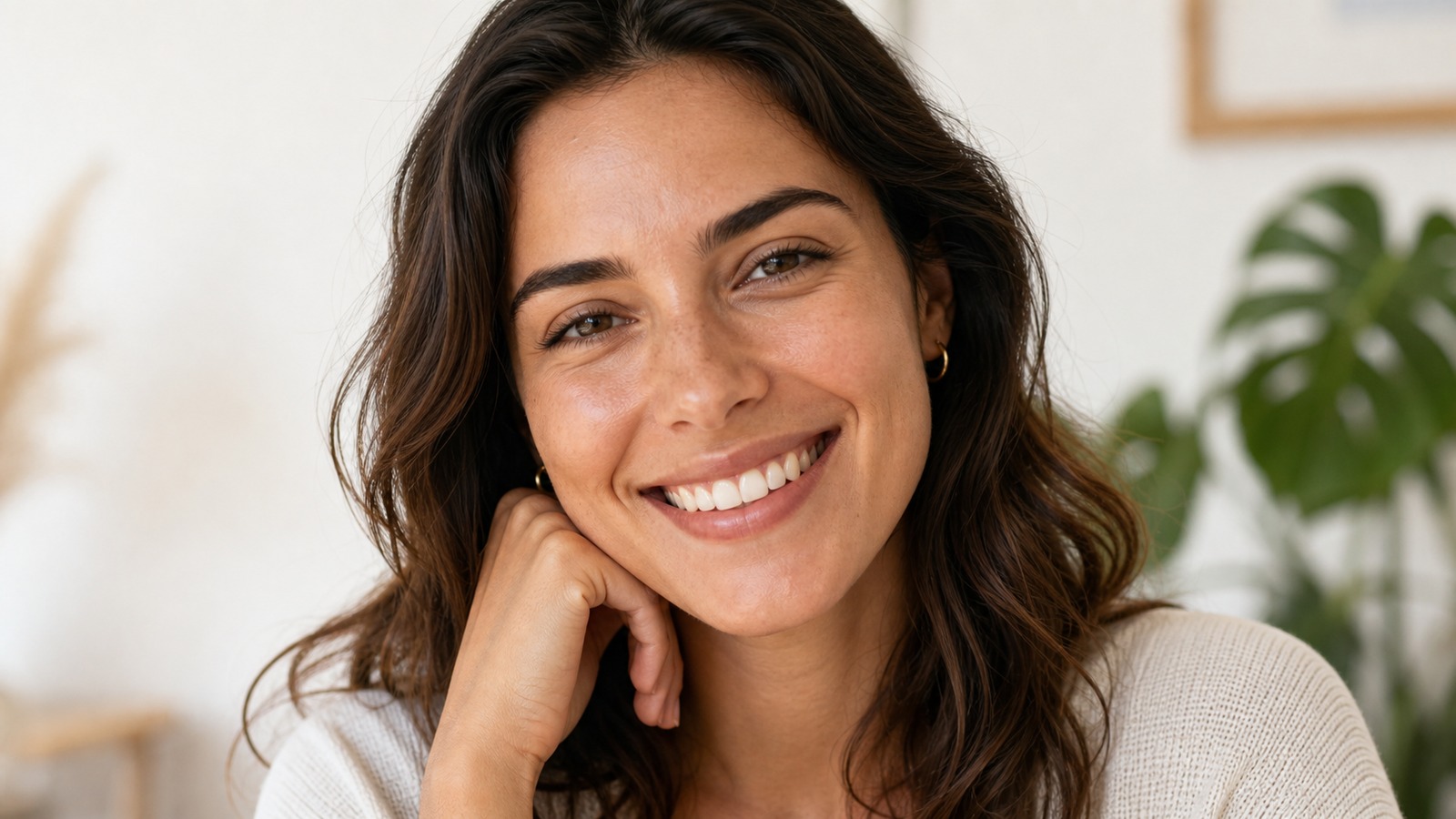 A confident, natural smile with healthy gums and teeth